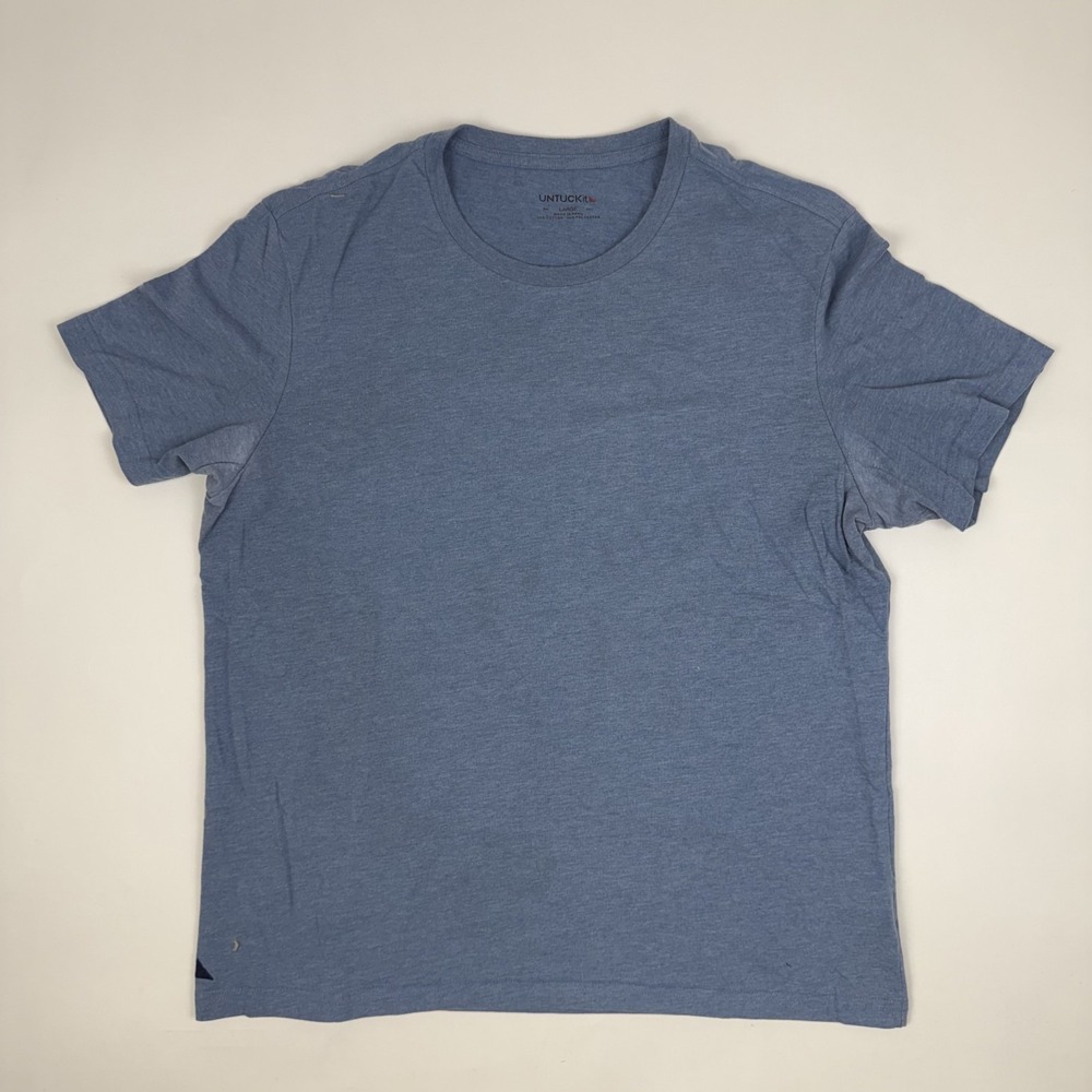Mens Untuckit Blue Heather Casual Short Sleeve Casual T-Shirt Size Large GUC